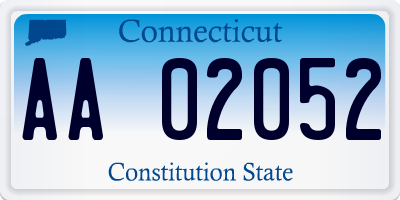 CT license plate AA02052