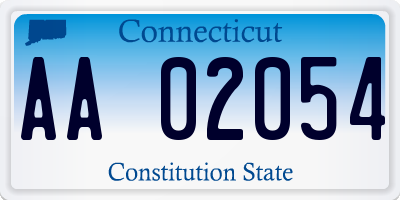 CT license plate AA02054