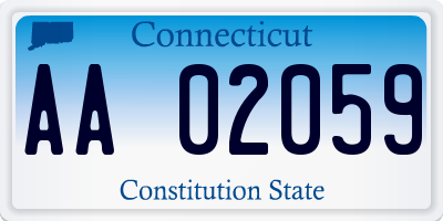 CT license plate AA02059