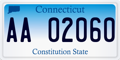 CT license plate AA02060