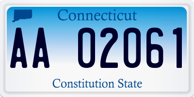 CT license plate AA02061