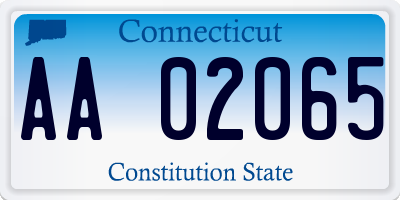 CT license plate AA02065