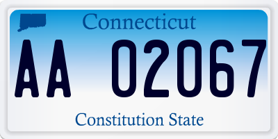 CT license plate AA02067