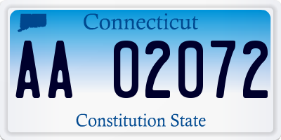 CT license plate AA02072