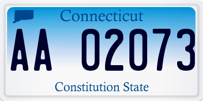 CT license plate AA02073