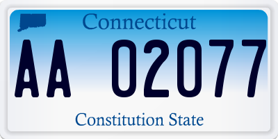 CT license plate AA02077