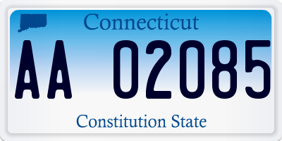 CT license plate AA02085