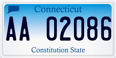 CT license plate AA02086