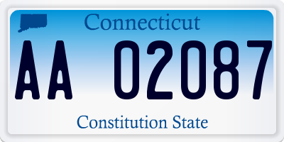 CT license plate AA02087