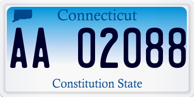 CT license plate AA02088