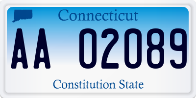 CT license plate AA02089