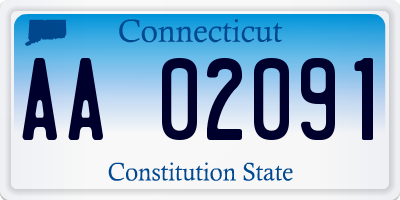 CT license plate AA02091