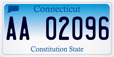 CT license plate AA02096