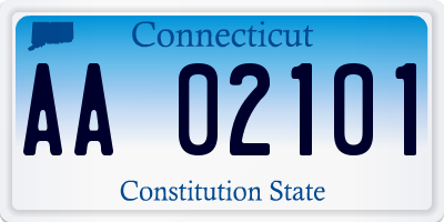 CT license plate AA02101