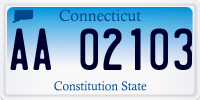 CT license plate AA02103