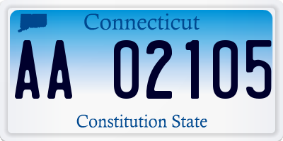 CT license plate AA02105