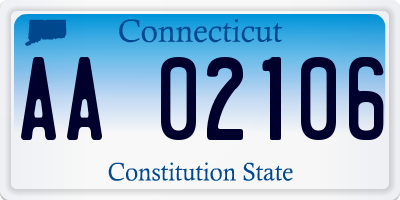 CT license plate AA02106