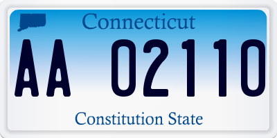 CT license plate AA02110