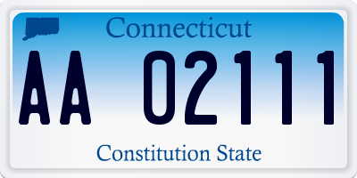 CT license plate AA02111