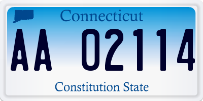 CT license plate AA02114