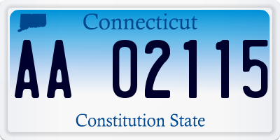 CT license plate AA02115