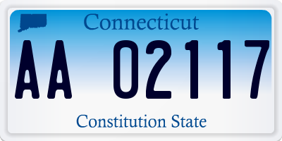 CT license plate AA02117