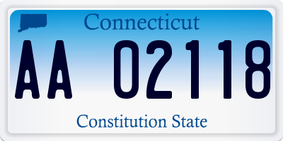 CT license plate AA02118