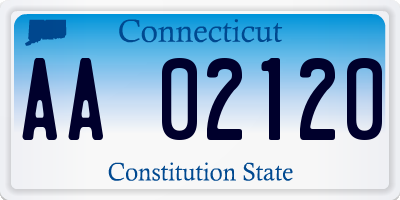 CT license plate AA02120