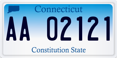 CT license plate AA02121