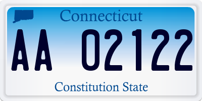 CT license plate AA02122