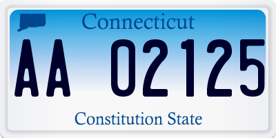 CT license plate AA02125