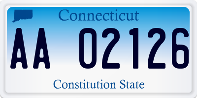 CT license plate AA02126