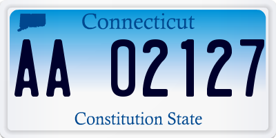 CT license plate AA02127