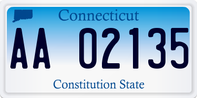 CT license plate AA02135