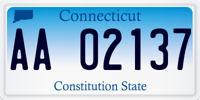 CT license plate AA02137
