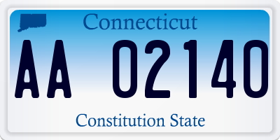 CT license plate AA02140