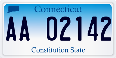 CT license plate AA02142