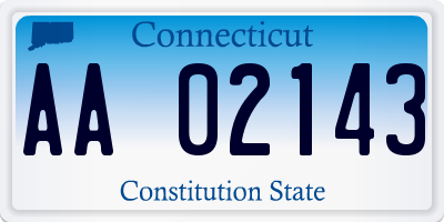CT license plate AA02143