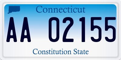 CT license plate AA02155