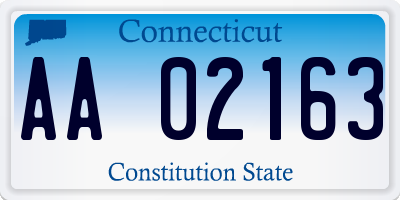 CT license plate AA02163