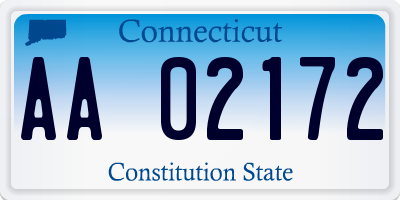CT license plate AA02172