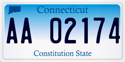 CT license plate AA02174