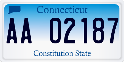 CT license plate AA02187