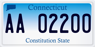 CT license plate AA02200