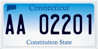 CT license plate AA02201