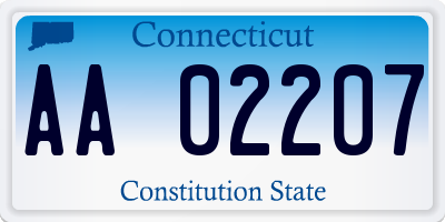 CT license plate AA02207