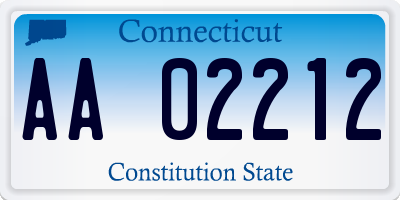 CT license plate AA02212