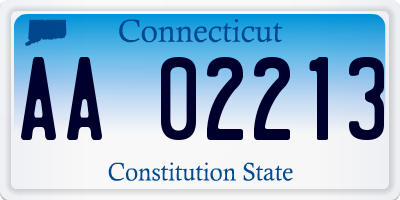 CT license plate AA02213