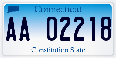 CT license plate AA02218