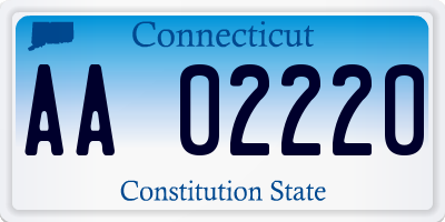 CT license plate AA02220